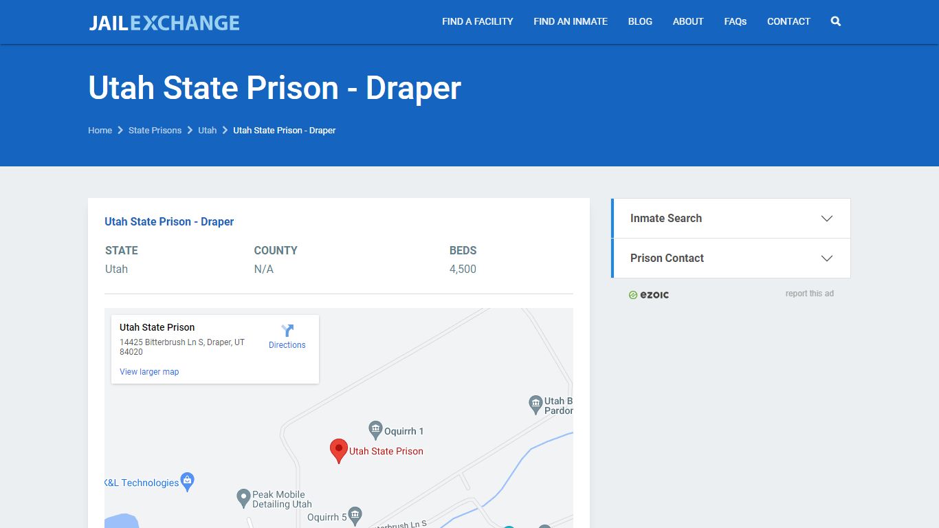 Utah State Prison - Draper Prisoner Search | Visitation ...